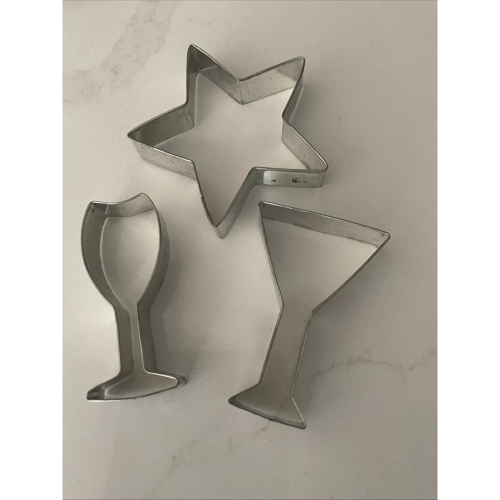 Martini Champagne Wine Glass Cookie Cutters Large Star Alcohol Ann Clark